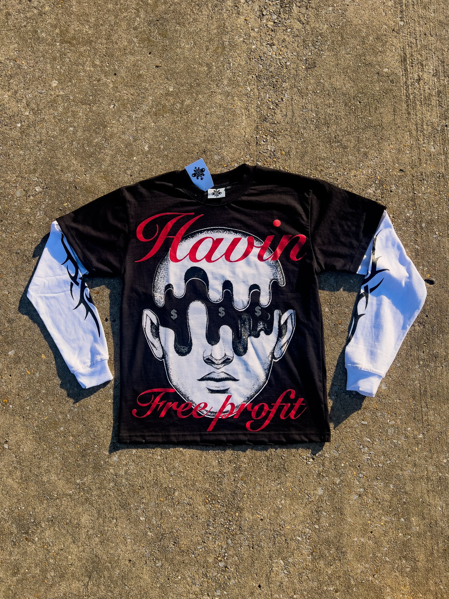 “FREE PROFIT” Double sleeve T